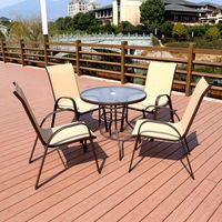 Table de thé et chaises d'extérieur pour balcon et cour avec parasol Combinaison de meubles de jardin et de loisirs d'extérieur Table et chaises