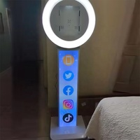 Cabine photo portable 3D avec anneau lumineux rotatif, support personnalisé avec logo, pour iPad, idéale pour les fêtes et les selfies, avec entrepôt aux États-Unis