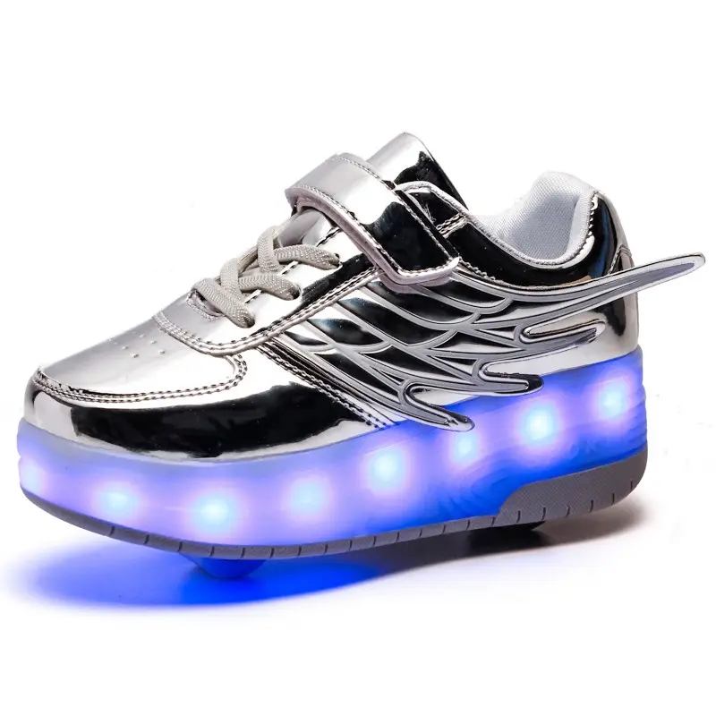 Ботинки Jongens для роликовых коньков, автоматические кроссовки со светодиодной подсветкой, зарядка через Usb