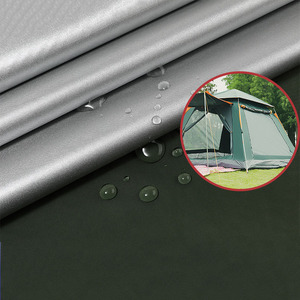 Approvisionnement d'usine léger PU argent revêtement ripstop polyester imperméable 210T taffetas <span class=keywords><strong>tissu</strong></span> pour housse de tente - Product Image 1