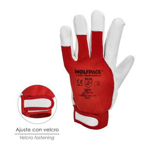 Guanti in Pelle/Tela con Chiusura in Velcro. Con gancio da 10 pollici - Product Image 2