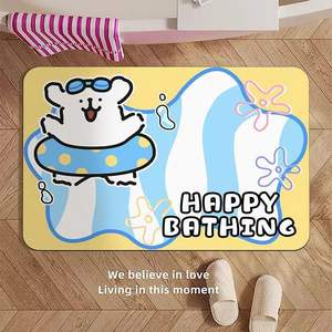 Alfombra de baño con dibujos de perros, rectangular, antideslizante, absorbente de agua, de tierra de diatomeas, para uso en el hogar, baño y cocina - Product Image 5