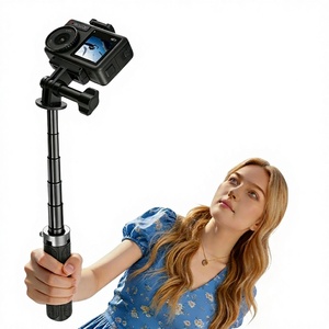 Perche télescopique en aluminium pour caméra sportive, trépied à 5 sections pour selfie, poignée antidérapante universelle et boucle de fixation rapide - Product Image 1