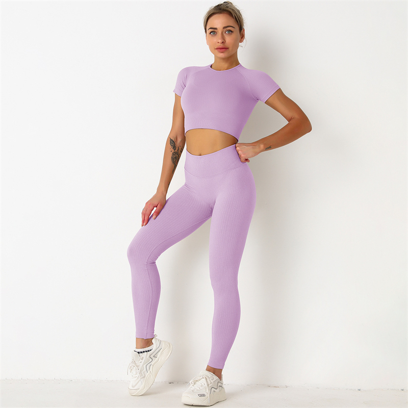 9 colors Fashion Modern Breathable Workout Clothing Women Active Wear Yoga Set hygroscopic Hot Sale
