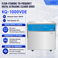 Nettoyeur à ultrasons industriel à triple fréquence 72L KQ-1000VDE 1000W 45/80/100kHz Laveuse numérique pour pièces métalliques et automobiles