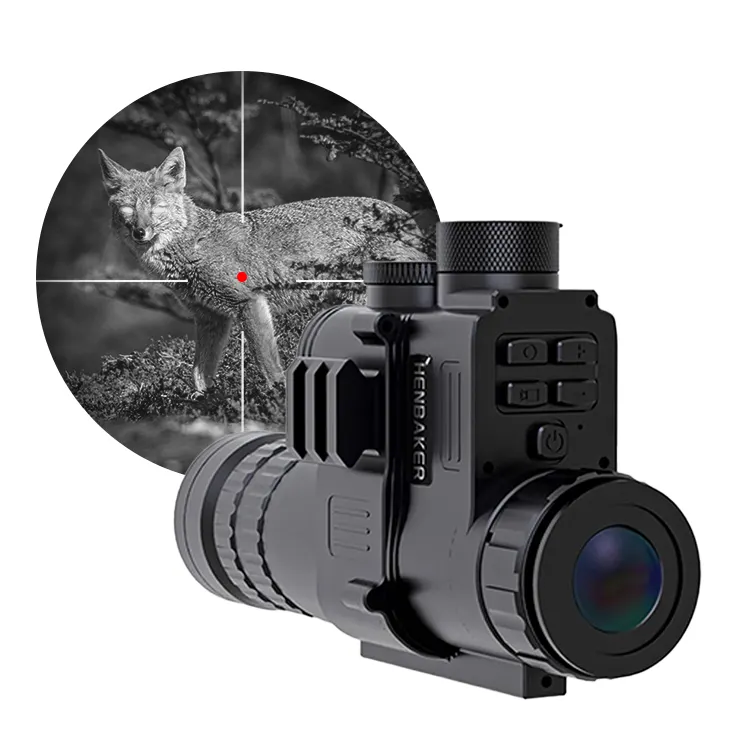 HENBAKER NV810 ขอบเขตการมองเห็นตอนกลางคืนสําหรับล่าสัตว์ กล้องมองกลางคืนแบบดิจิตอล ขอบเขตการล่าสัตว์ กล้องมองกลางคืนสําหรับกล้องโทรทรรศน์
