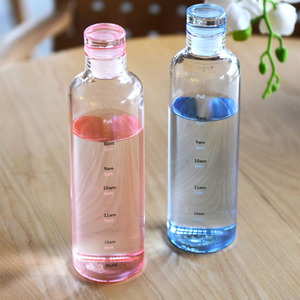 Manufacture 500ml Large Size With Timescale Lids Transparent <strong>Milk</strong> Sport Outdoor Drinkware Glass Water <strong>Bottle</strong> - Product Image 2