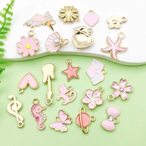 Abalorios de aleación rosa, 20 estilos mixtos, serie de flores margaritas, para accesorios de joyería DIY, colgantes de moda para mujer - Product Image 4