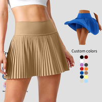 Vêtements de sport personnalisés, jupe de yoga plissée à taille haute, séchage rapide, extensible, douce, avec short intégré, jupe de badminton, de volley-ball, de tennis pour femmes