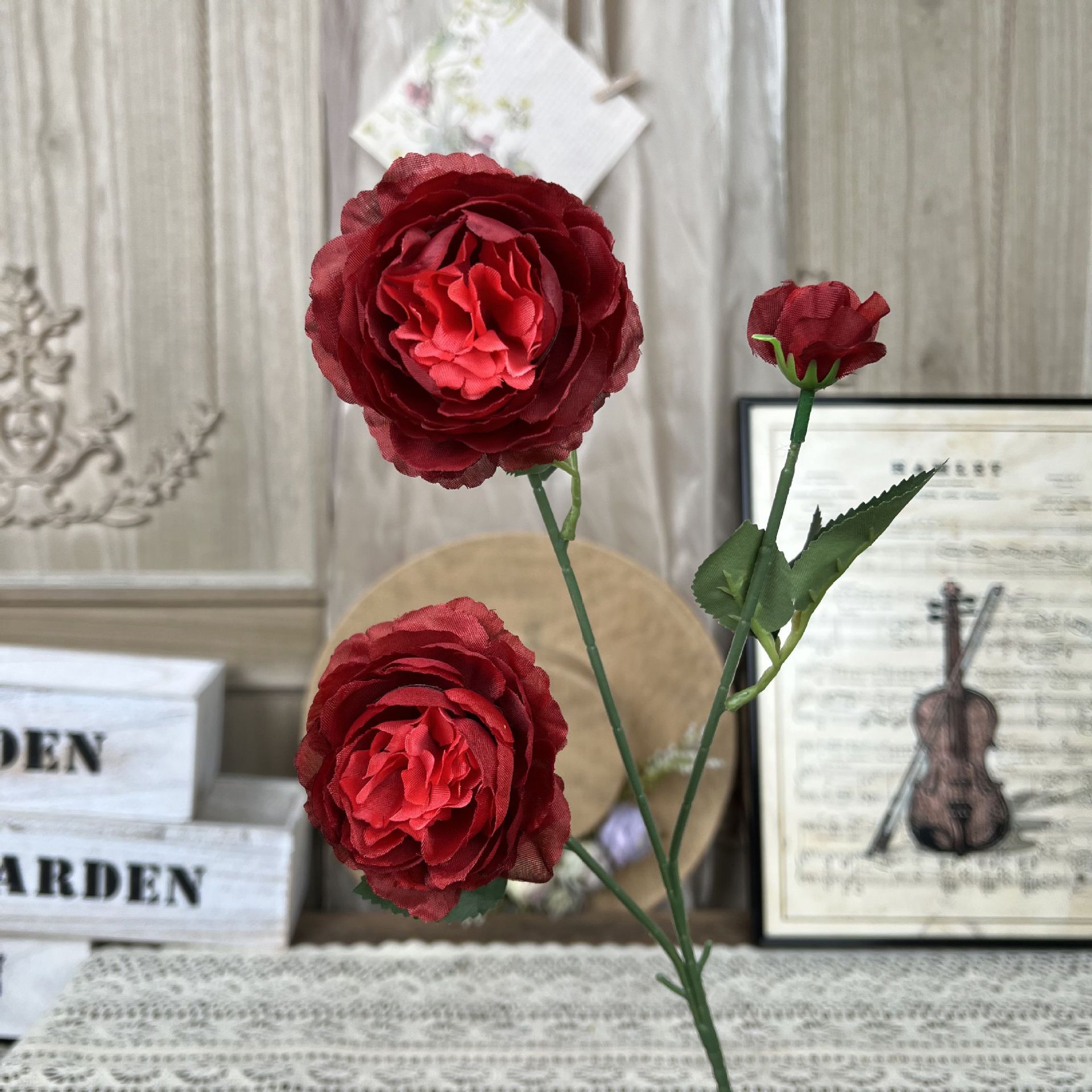 GZH-3 Têtes de Ranunculus - Rouge Foncé