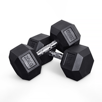 Équipement de gym de haute qualité, fabricant d'équipement de gym en gros, haltères hexagonaux en caoutchouc, logo personnalisé, haltères en fonte noire de 1 à 60 kg