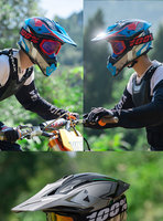 Casque de moto ABS unisexe, respirant, intégral, pour toutes les saisons, tout-terrain, VTT, sentiers forestiers, tailles M/L/XL
