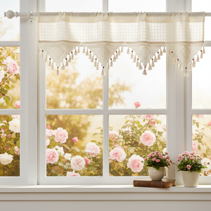 Authentic Vintage Pink Floral Patterned Frilled Fringe Fabric <b>Curtain</b> Elegant Valances Multi-Size for Home Decor - Product Image 3