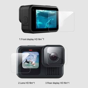 Lente 3 en 1 PULUZ para <span class=keywords><strong>GoPro</strong></span> HERO13 Black, Película de Vidrio Templado 9H 2.5D para Pantalla Frontal y Trasera, Accesorios para Cámaras de Acción y Deportes - Product Image 3