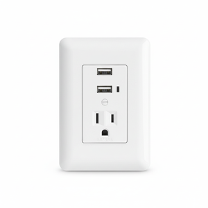 Boîte avec 3 unités Contact mis à la terre + 2 ports USB, blanc, ligne italienne - Product Image 1