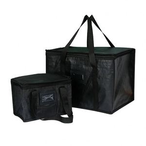Large Thermal Insulated Food Bag for Picnic Camping Canvas Cooler Bag with Zipper - Product Image 1