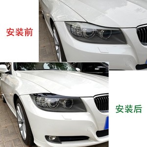 สติกเกอร์คิ้วไฟหน้ารถ BMW สีดำมันวาวสำหรับ E90 E91 330i 320i 2005แต่งภายนอก2012 - Product Image 4