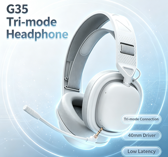 Tri-mode Over Ear 2.4G Wireless Gaming Headset with Detachable Mic & Adjustable  Headband Low Latency Headset Siberia S-G35