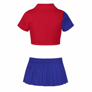 Entrega rápida Low Moq Cheerleading Uniforms Dancewear Crop Top con falda Set Uniformes <span class=keywords><strong>de</strong></span> baile para adultos Imprimir bajo demanda - Product Image 4