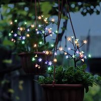 Lampu Taman Bunga Sakura Tenaga Surya Tahan Air dengan Pengisian Daya Tenaga Surya Lampu Bunga Sakura untuk Teras Halaman Natal Ulang Tahun