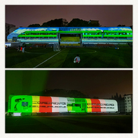 Proyección de pared de paisaje al aire libre Proyector láser de holograma de visualización interactiva multidistancia en edificios