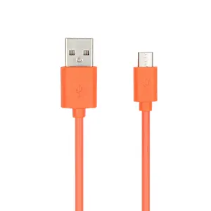 Cabo usb para carregar celulares tipo c, fio de carregamento econômico personalizado para v8 5p, micro usb, android, cabo laranja