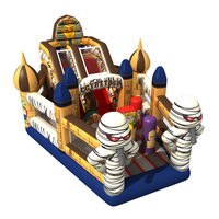Château gonflable commercial de haute qualité sur le thème des pirates, trampoline, obstacle, château et toboggan combinés pour parc d'attractions