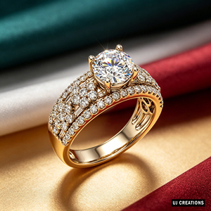 Custom S925/10K/14K/18K Solid Gold 1.0 Karat Round Lab Grown Brilliant Cut Diamond Wedding <b>Ring</b> VVS-VS Quality - Product Image 4