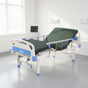 Cama de Hospital Económica Manual Ajustable con Respaldo y Reposapiés Elevables, Cama Clínica Médica de Dos Funciones - Product Image 1