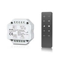 Gradateur LED WiFi S1-B(WT) 240V 1CH RF2.4G Push Tuya, interrupteur gradateur certifié ROHS, charge maximale 360W