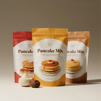 Sachets de mélange pour crêpes et gaufres pour supermarchés, sachets refermables à fermeture éclair, sachets debout en plastique, mélange de farine pour gâteaux, poudre à crêpes, emballage de sachets