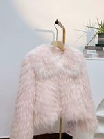 Manteau court pour femme en fourrure de raton laveur véritable blanc pur de luxe, épais, chaud, respirant, écologique, décontracté pour l'hiver