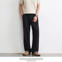 Pantalon décontracté en lyocell et lin tissé haut de gamme ODM, coupe classique pour homme, taille élastique, taille mi-haute, léger pour l'été