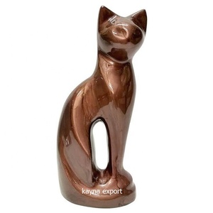 Beautiful European Style Metal <b>Cat</b> <b>Urn</b> Statue with Biodegradable Feature 45 Cubic Inch Capacity for Pet Funeral Use-Kayna Export - Product Image 1