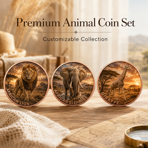 Pièce de monnaie en cuivre pur 999 de 1 oz, couleur cuivre, en relief, série Animaux Puissants de la Savane Africaine, édition UV préférée, motif Cerf - Product Image 4
