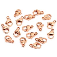 Vente en gros Fermoir pince de homard Accessoire de bijouterie Fermoirs mousquetons en acier inoxydable pour la fabrication de bijoux Plaqué or 18 carats PVD 9mm 10mm