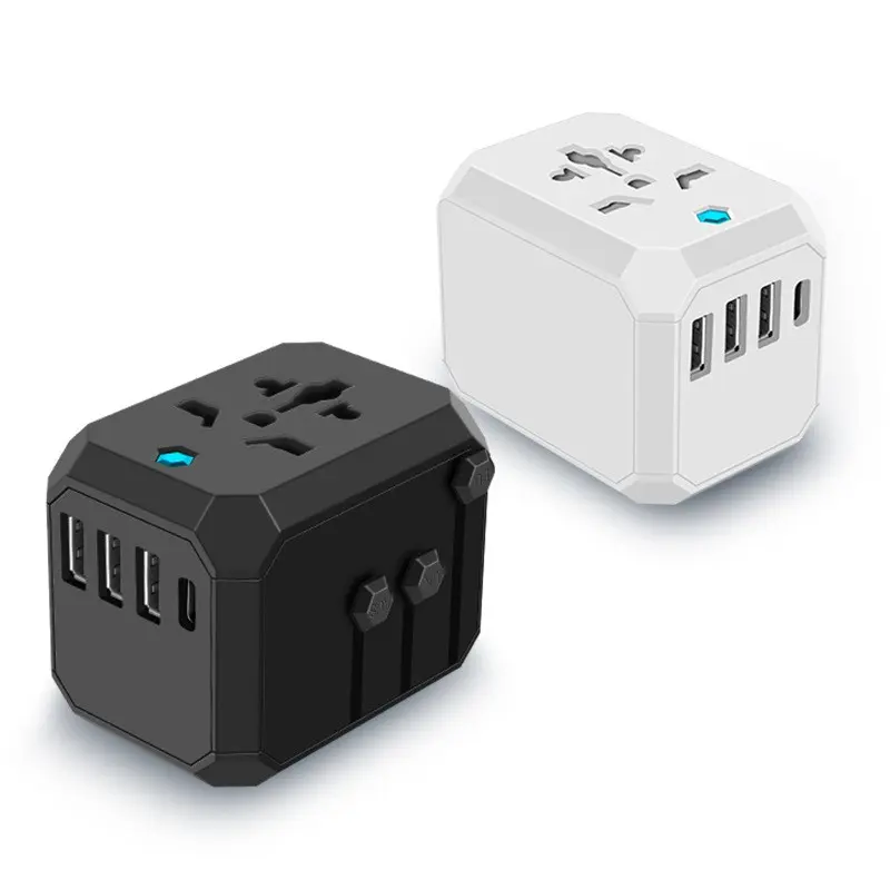 Adaptador de viaje universal compacto y portátil toma de corriente adecuada para múltiples dispositivos adaptadores de viaje para teléfono/portátil