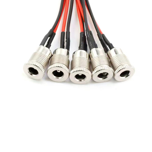 10cm 18AWG 5A montage sur panneau DC 099 <span class=keywords><strong>prise</strong></span> femelle 5.5x2.1mm 2.5mm connecteur fileté en métal pour ouvrir le câble d'extrémité de fils étamés - Product Image 2