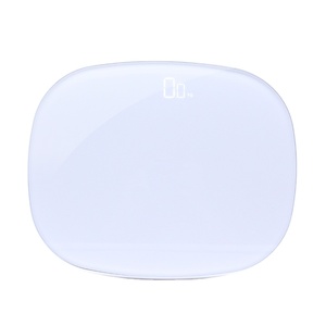 Superweiße 200 kg / 440 lb weiße LED 6 mm gehärtete Glas-Digitalwaage für das Badezimmer - Product Image 3