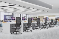 Chaise de bureau ergonomique à soutien lombaire professionnel avec réglage multifonction pour conférence/usage administratif