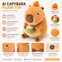 Peluche Capybara Personnalisée, Conception IA, Super Douce, Rembourrée en Coton PP, 11-30cm, Mignonne, Cadeau d'Anniversaire, Mascotte