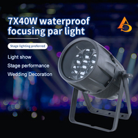 Projecteur LED Par étanche 7x40W avec zoom IP65 RGBW 4-en-1 DMX512 pour scène, extérieur, DJ, concert, fête, événement