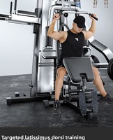 Ensemble de musculation multifonctionnel intégré à trois stations en acier pour usage domestique avec pile de poids de 80 kg pour l'entraînement en force