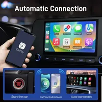 Adaptateur sans fil CarPlay 2 en 1 pour voiture, port USB, connexion Plug and Play, Android Auto, dongle CarPlay, garantie 1 an