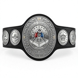 Cinturón de Campeonato de Lucha MMA Personalizado, Cinturón de Campeonato de Peso Pesado con Título Propio, Cinturón de Campeonato de Cuero para Adultos - Product Image 1