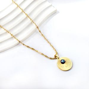 Costume Small Star <b>Blue</b> Eyes Roundness Pendant Necklace Jewelry Chain Necklaces for Women - Product Image 3