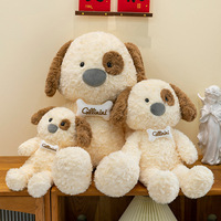 Peluche chien mignon, chiot étonné avec os, coussin en peluche chien Kawaii pour filles, cadeau, vente en gros
