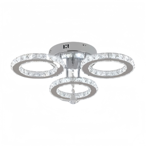 Lámpara de techo de cristal LED con anillo creativo moderno, superventas transfronterizo Simple para estudio, comedor, iluminación de acero inoxidable - Product Image 1