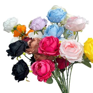 Roses artificielles en soie Snow Mountain Rose, fleurs pour mariage et décoration de la maison - Product Image 5