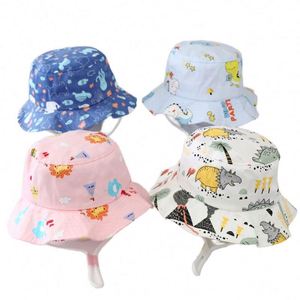 Sombreros de Pescador de Algodón para Niños y Niñas, Diseño de Dibujos Animados, para Deportes al Aire Libre, con Cordón, Verano 2025 - Product Image 2